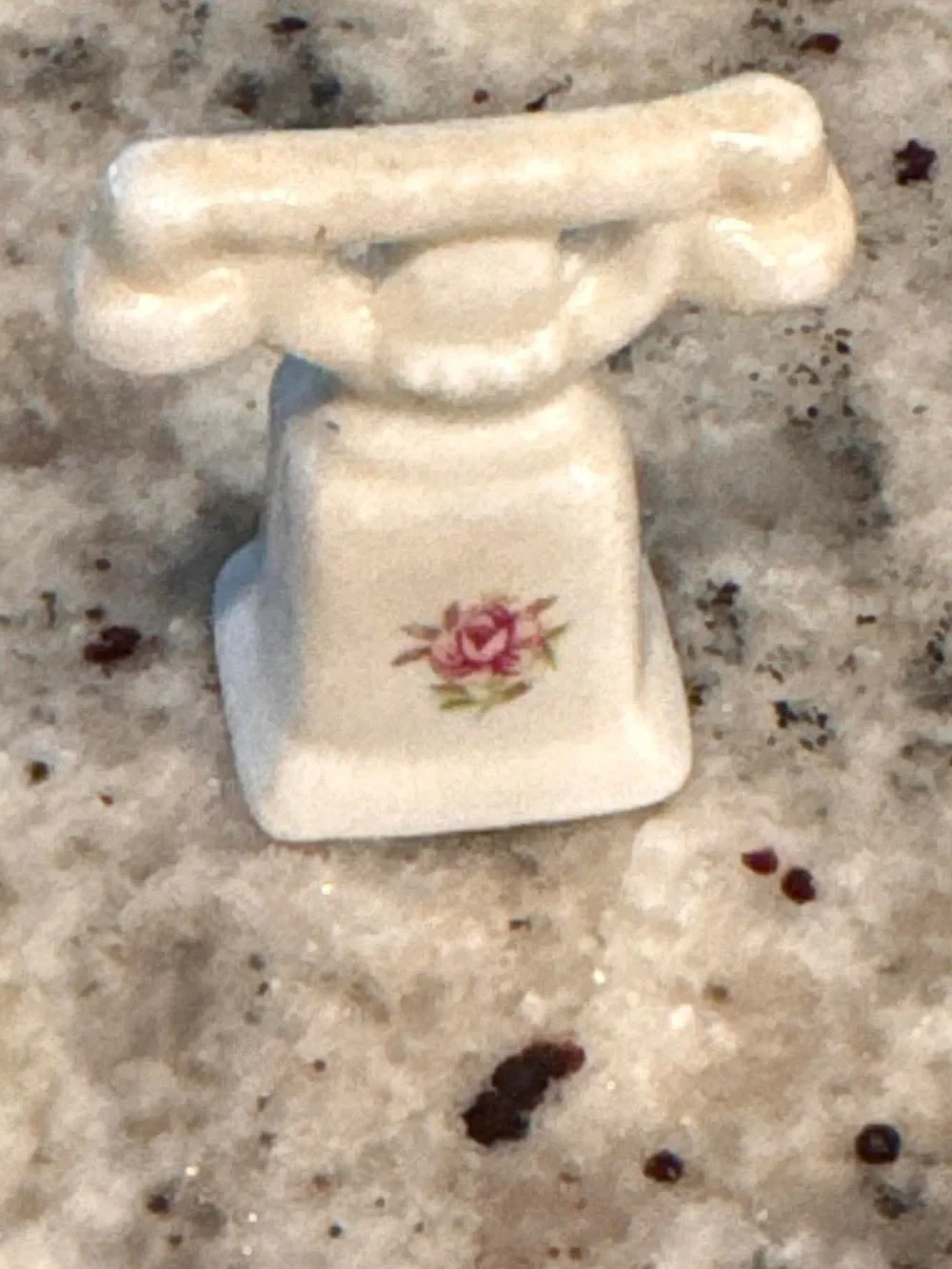 vintage Japanese porcelain miniature telephone 1 1/2” no cracks or chips